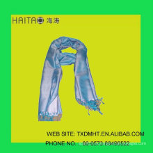 Nueva bufanda de seda natural gruesa de la secuencia de seda azul del estilo-- bufanda con el color sólido